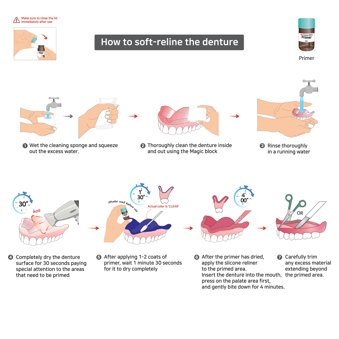 E&E Soft Denture Reline Kit β Upper & Lower Dentures