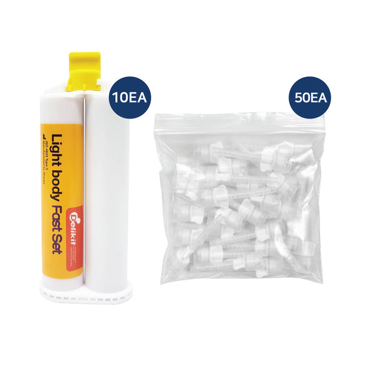 Delikit Light Body Fast Set Saver Pack – 10x50ml + 50 Mixing Tips