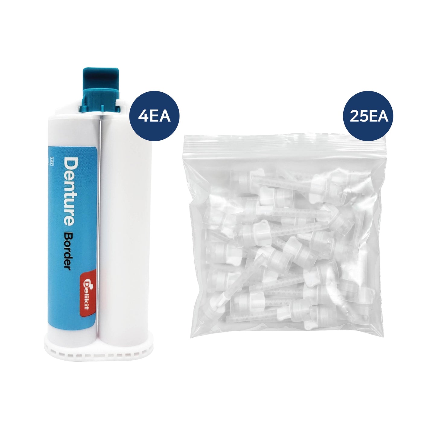 Denture Border VPS Intro Pack β 4x50ml + 25 Mixing Tips