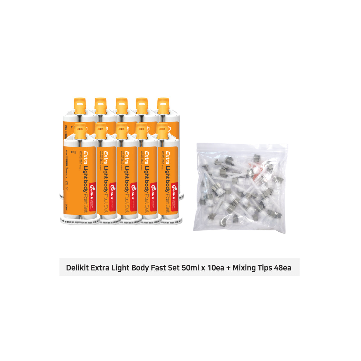 Express Light Body Fast Set Delikit Extra Light Body Fast Set Saver Pack – 10x50ml + 50 Mixing Tip ...