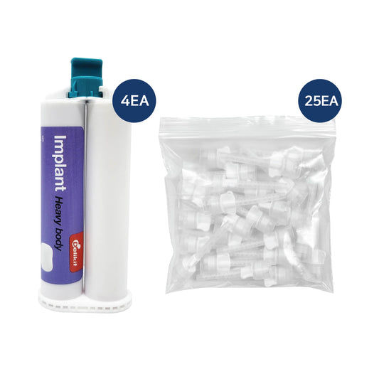 Delikit Implant Heavy Body Intro Pack – 4x50ml + 25 Mixing Tips